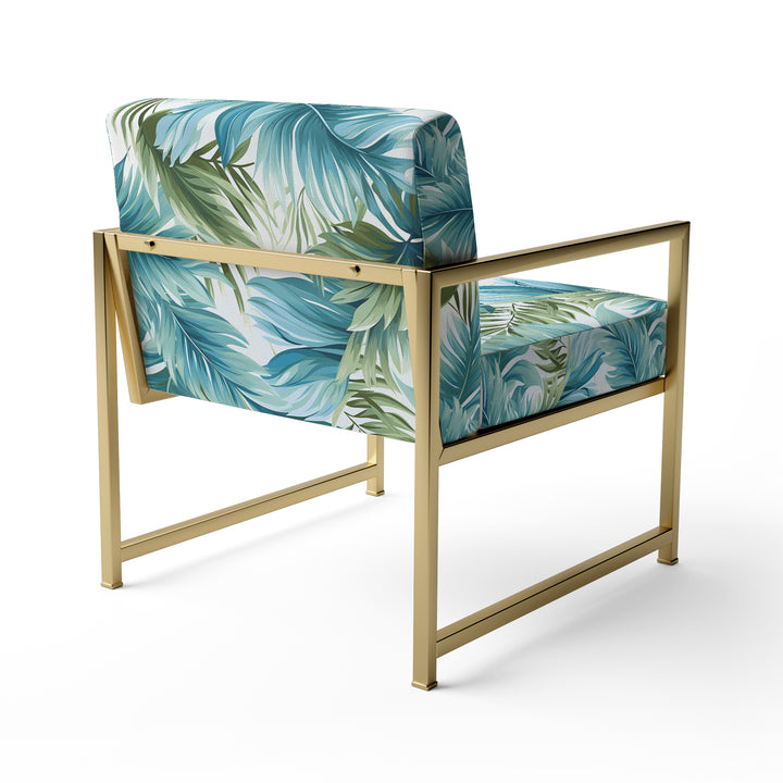 Azure And Green Canopy Tropical Pattern - Tropical Arm Chair