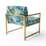 Azure And Green Canopy Tropical Pattern - Tropical Arm Chair