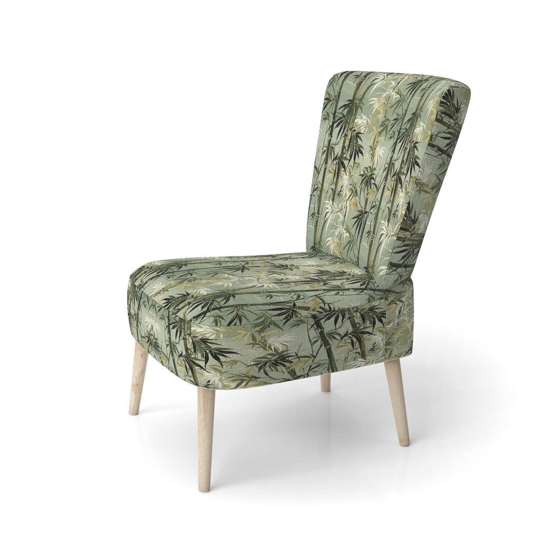 Bamboo Retreat Tropical Pattern - Upholstered Tropical Accent Chairs