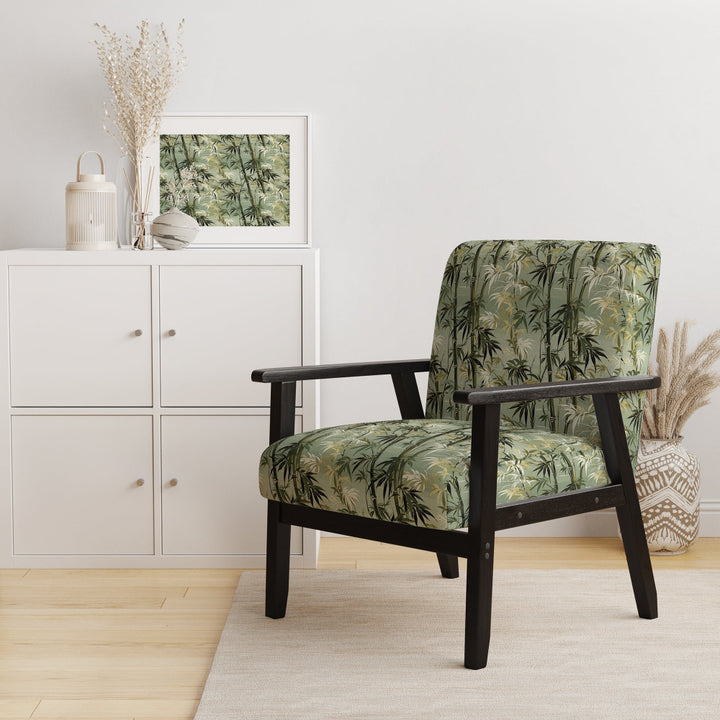 Bamboo Retreat Tropical Pattern - Upholstered Tropical Accent Chairs