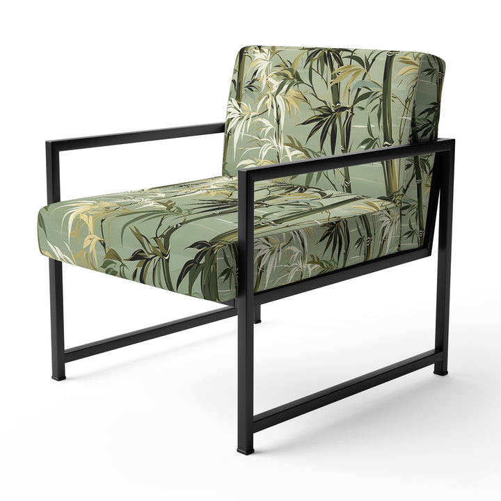 Bamboo Retreat Tropical Pattern - Upholstered Tropical Accent Chairs