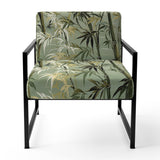 Bamboo Retreat Tropical Pattern - Upholstered Tropical Accent Chairs