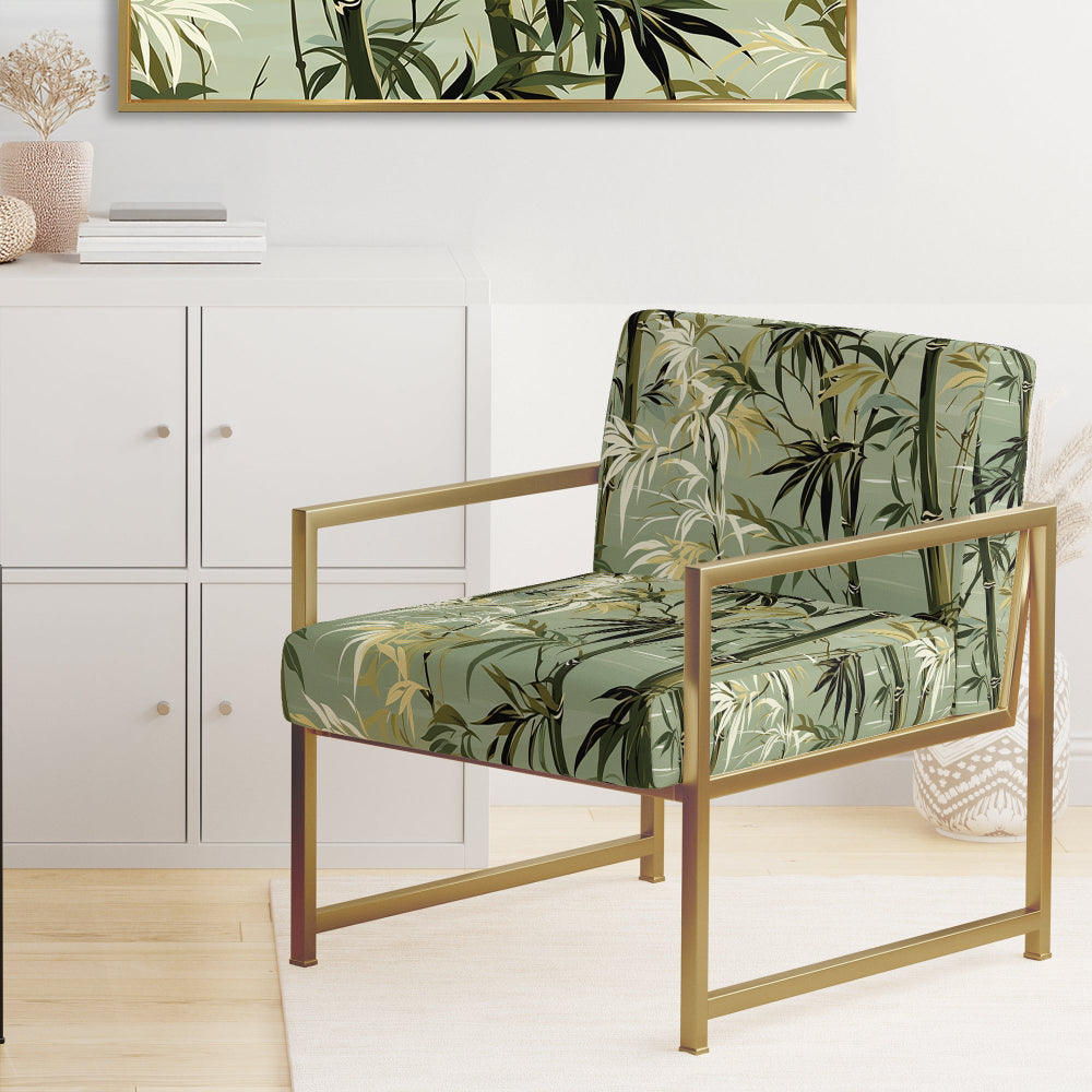 Bamboo Retreat Tropical Pattern - Upholstered Tropical Accent Chairs