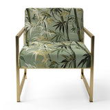 Bamboo Retreat Tropical Pattern - Upholstered Tropical Accent Chairs