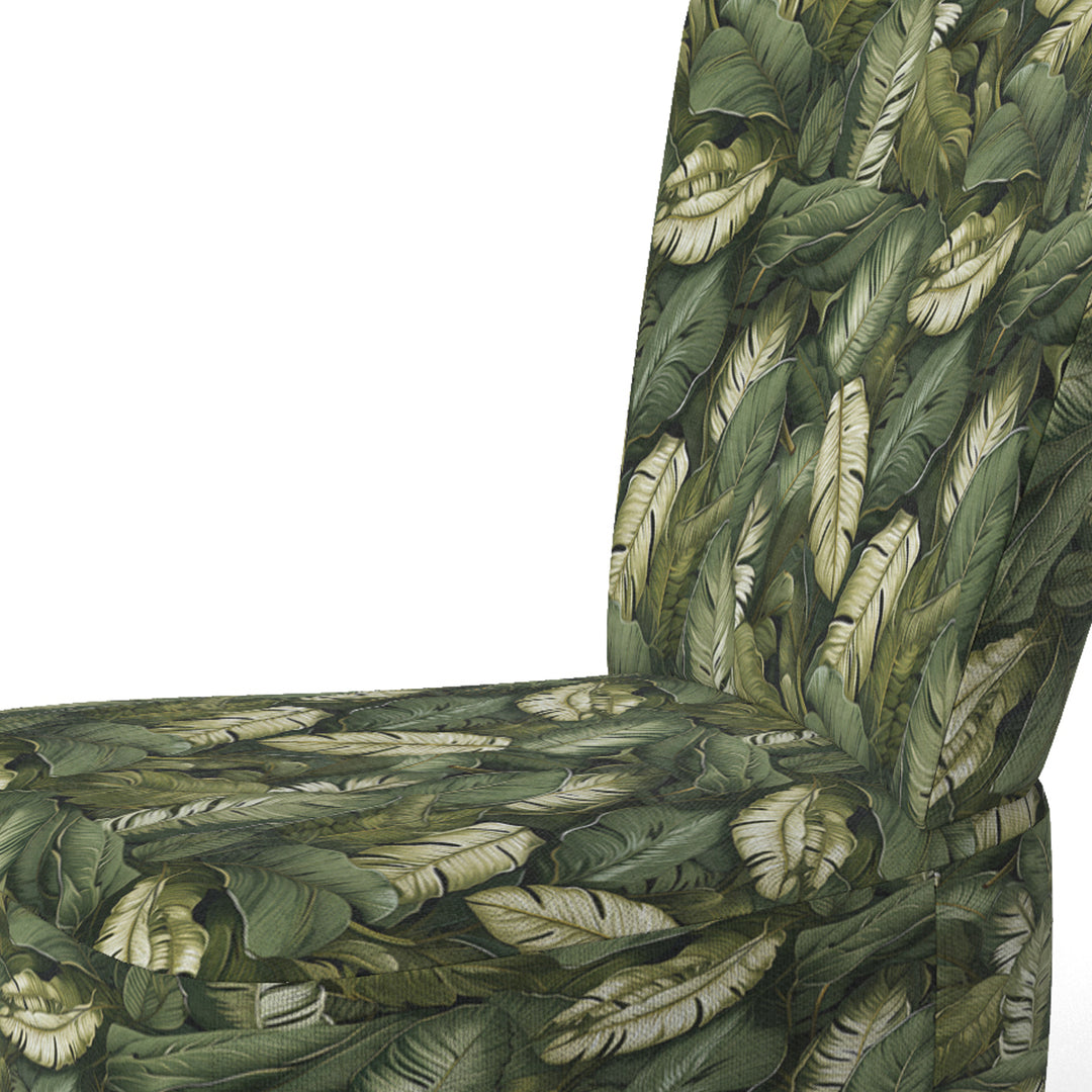 Green Yellow Banana Leaf Bliss Tropical Pattern - Tropical Accent Slipper Chair