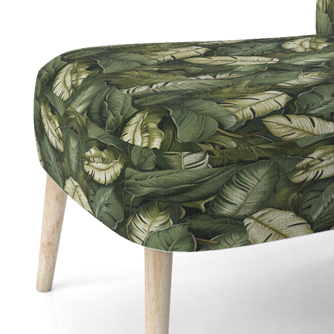Green Yellow Banana Leaf Bliss Tropical Pattern - Tropical Accent Slipper Chair
