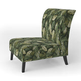 Green Yellow Banana Leaf Bliss Tropical Pattern - Tropical Accent Slipper Chair