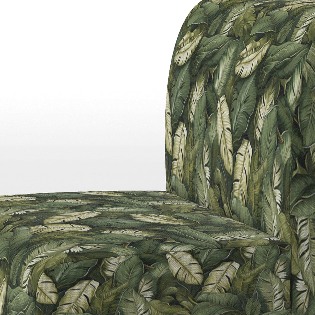 Green Yellow Banana Leaf Bliss Tropical Pattern - Tropical Accent Slipper Chair