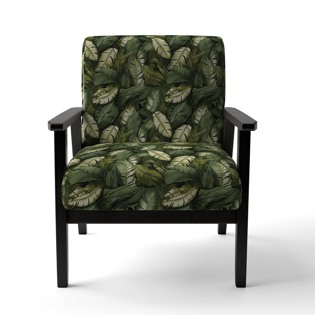 Green Yellow Banana Leaf Bliss Tropical Pattern - Tropical Accent Slipper Chair