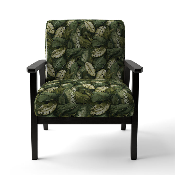 Green Yellow Banana Leaf Bliss Tropical Pattern - Tropical Accent Slipper Chair