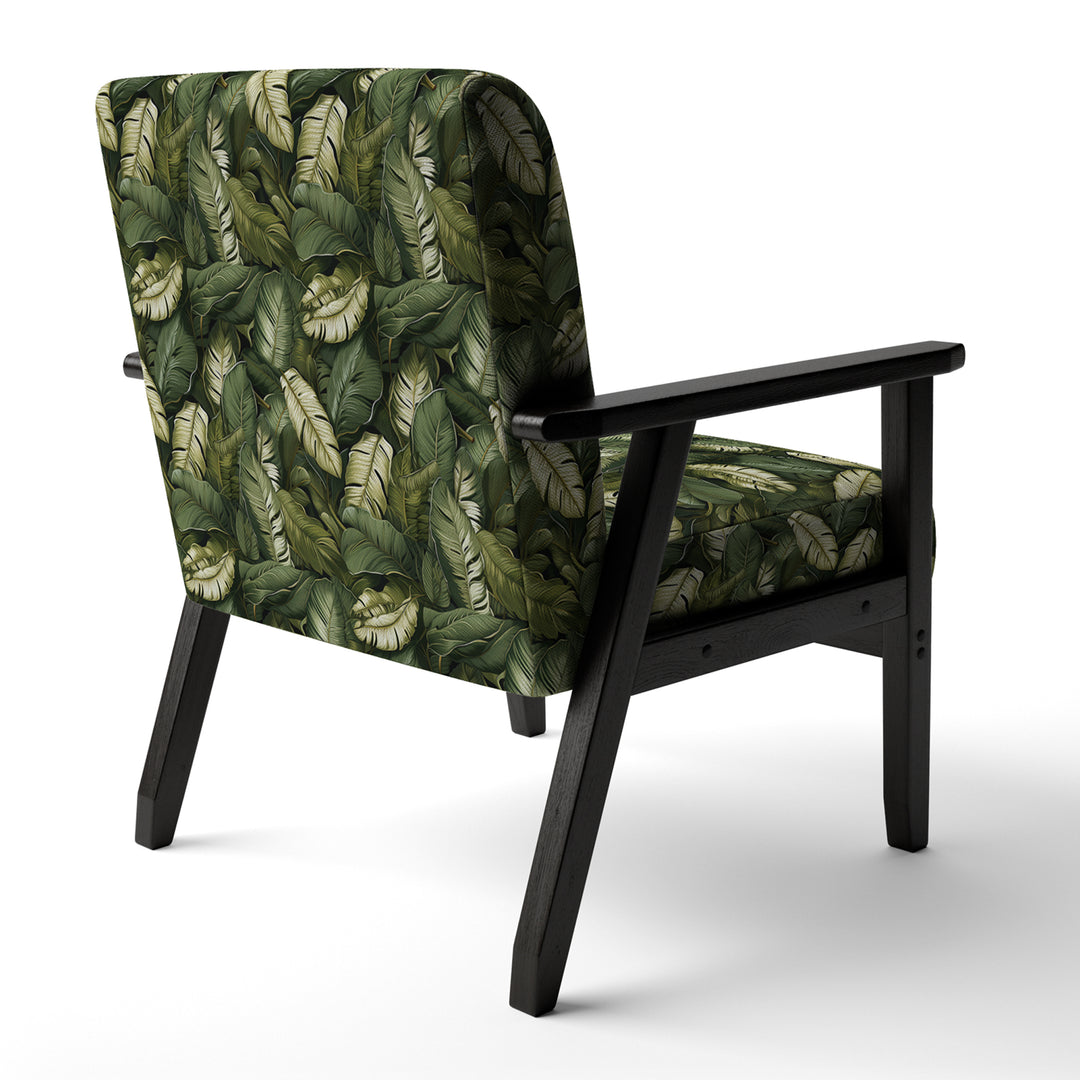 Green Yellow Banana Leaf Bliss Tropical Pattern - Tropical Accent Slipper Chair
