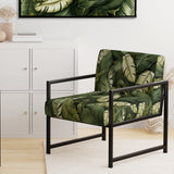 Green Yellow Banana Leaf Bliss Tropical Pattern - Tropical Accent Slipper Chair