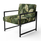 Green Yellow Banana Leaf Bliss Tropical Pattern - Tropical Accent Slipper Chair