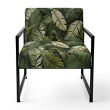 Green Yellow Banana Leaf Bliss Tropical Pattern - Tropical Accent Slipper Chair