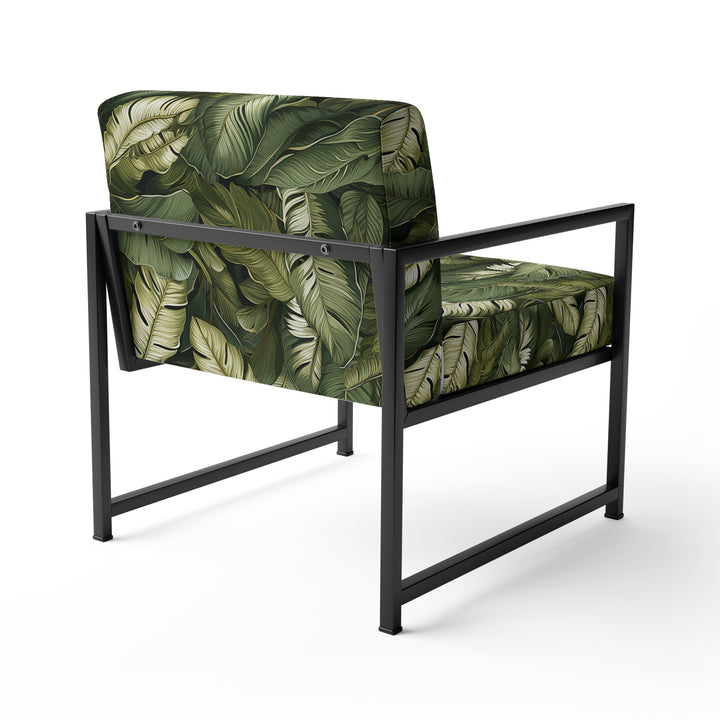 Green Yellow Banana Leaf Bliss Tropical Pattern - Tropical Accent Slipper Chair
