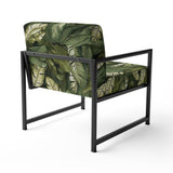 Green Yellow Banana Leaf Bliss Tropical Pattern - Tropical Accent Slipper Chair