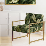 Green Yellow Banana Leaf Bliss Tropical Pattern - Tropical Accent Slipper Chair