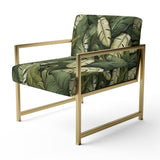 Green Yellow Banana Leaf Bliss Tropical Pattern - Tropical Accent Slipper Chair