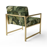 Green Yellow Banana Leaf Bliss Tropical Pattern - Tropical Accent Slipper Chair
