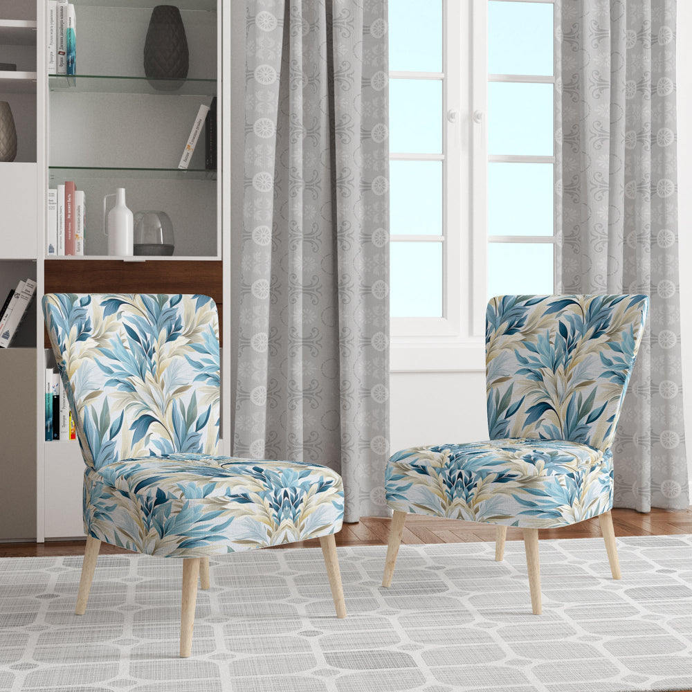 Coastal Neutrals Tropical Pattern - Upholstered Tropical Accent Chairs