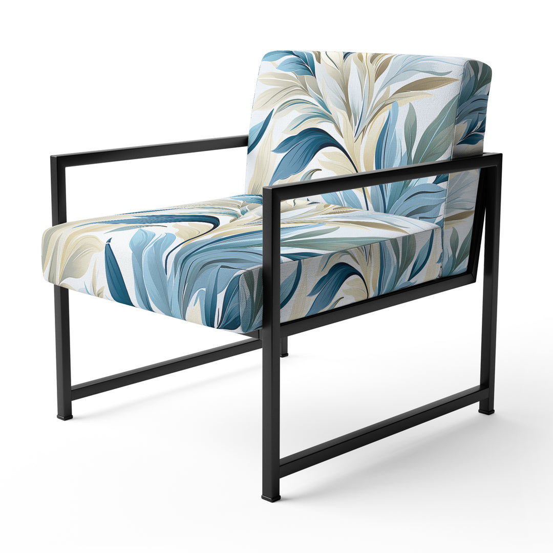 Coastal Neutrals Tropical Pattern - Upholstered Tropical Accent Chairs