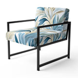 Coastal Neutrals Tropical Pattern - Upholstered Tropical Accent Chairs