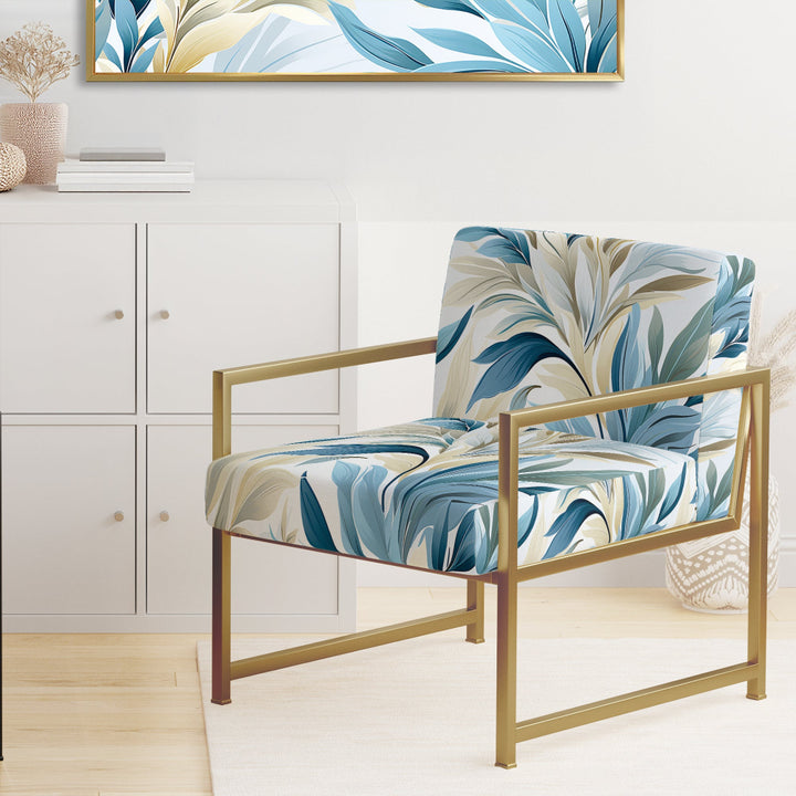 Coastal Neutrals Tropical Pattern - Upholstered Tropical Accent Chairs