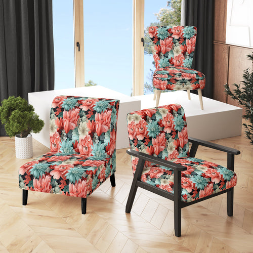 Coral Serenade Tropical Pattern - Tropical Arm Chair