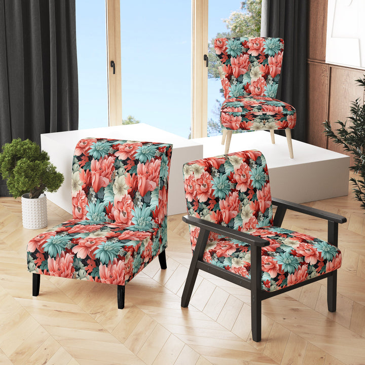 Coral Serenade Tropical Pattern - Tropical Arm Chair