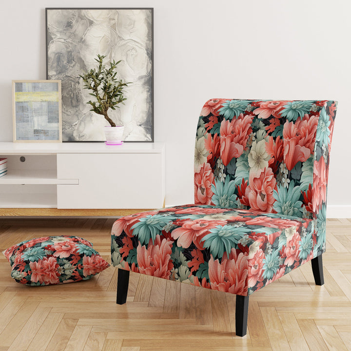 Coral Serenade Tropical Pattern - Tropical Arm Chair