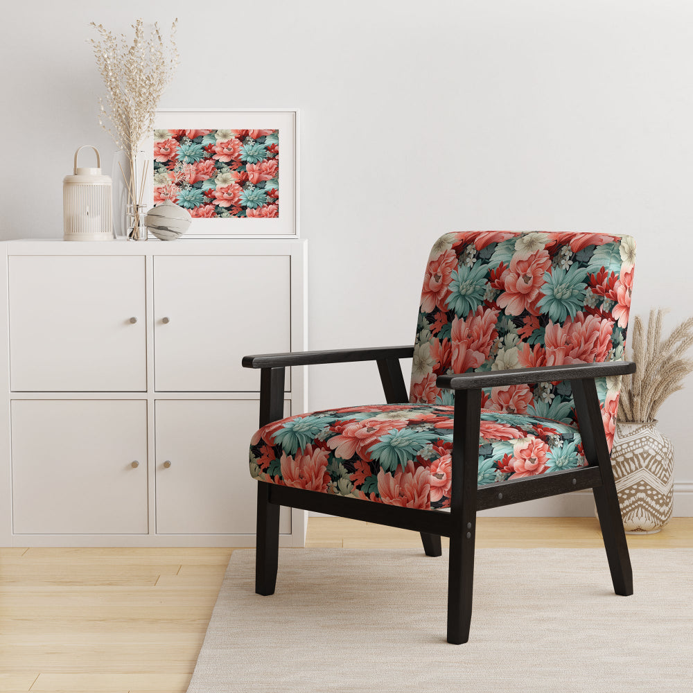 Coral Serenade Tropical Pattern - Tropical Arm Chair