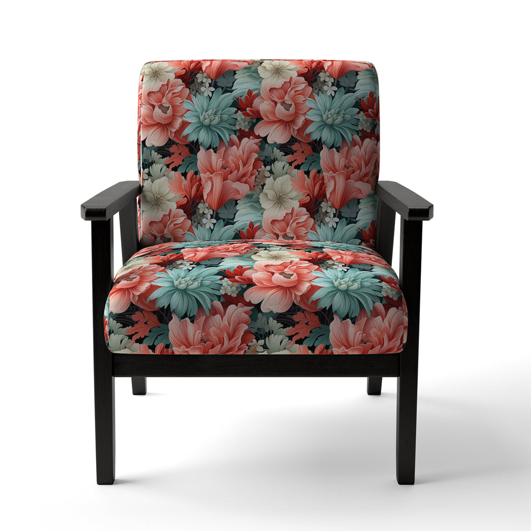 Coral Serenade Tropical Pattern - Tropical Arm Chair