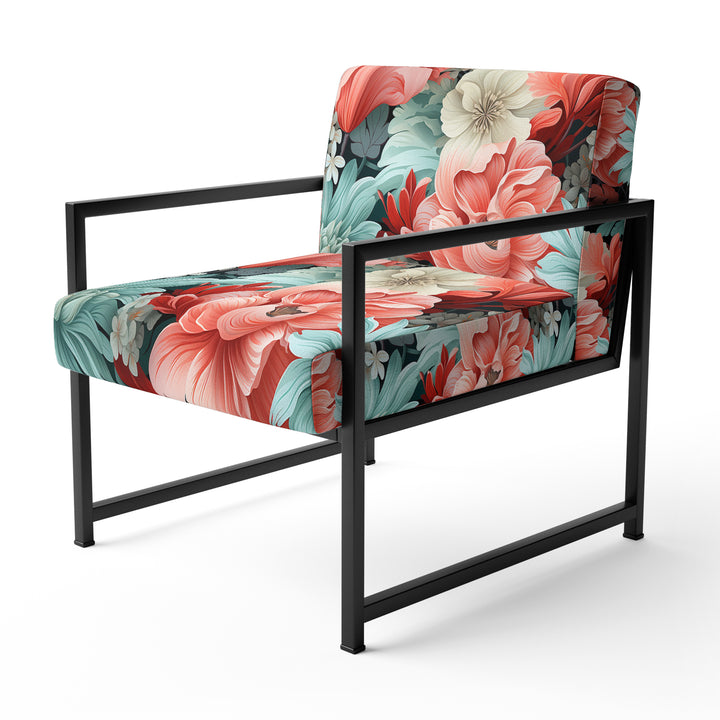 Coral Serenade Tropical Pattern - Tropical Arm Chair