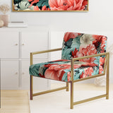 Coral Serenade Tropical Pattern - Tropical Arm Chair