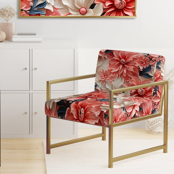 Coral Twilight Iv Tropical Pattern - Tropical Arm Chair