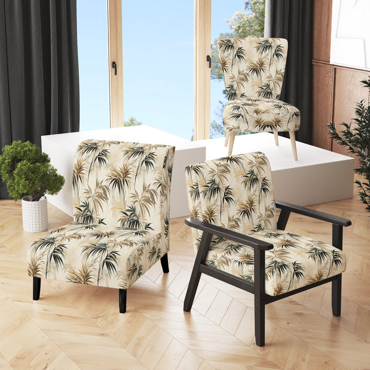 Driftwood Zen Tropical Pattern - Tropical Accent Slipper Chair