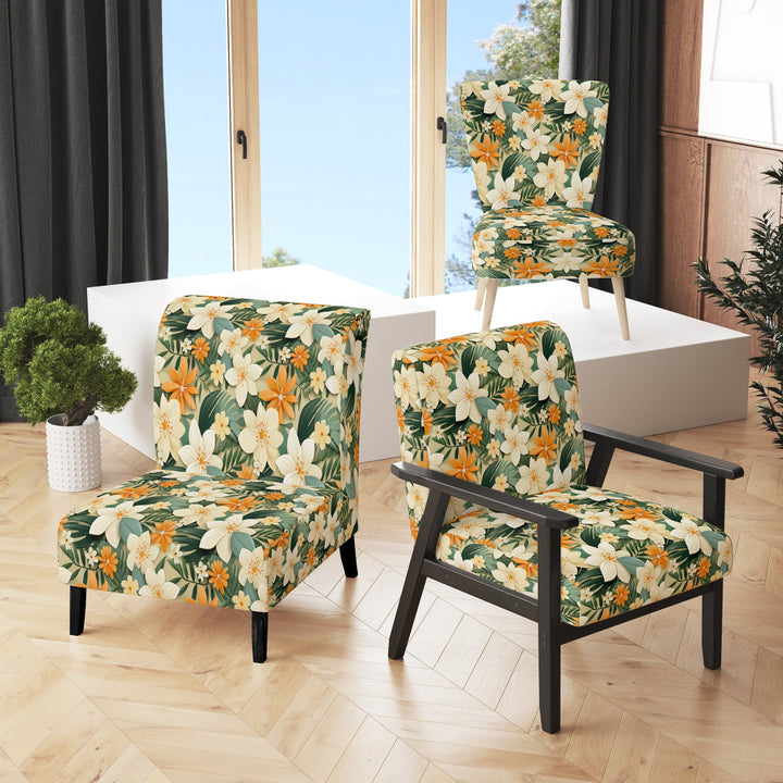 Mango Bloom Tropical Pattern - Tropical Accent Side Chair