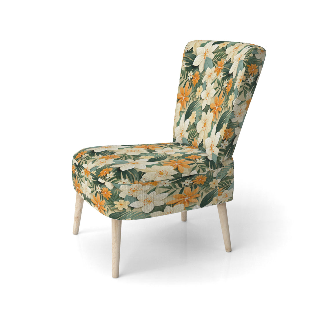 Mango Bloom Tropical Pattern - Tropical Accent Side Chair