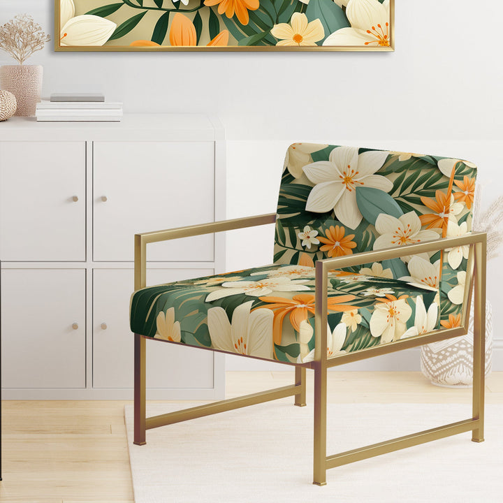 Mango Bloom Tropical Pattern - Tropical Accent Side Chair