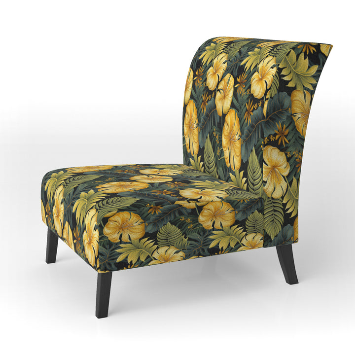 Monstera Magic Tropical Pattern - Upholstered Tropical Accent Chairs