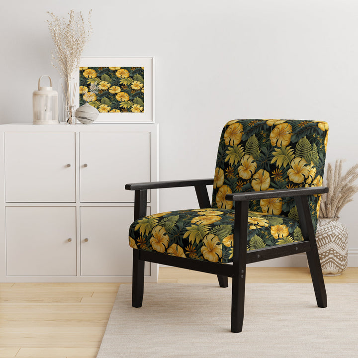 Monstera Magic Tropical Pattern - Upholstered Tropical Accent Chairs