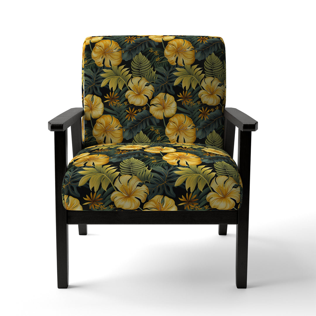 Monstera Magic Tropical Pattern - Upholstered Tropical Accent Chairs