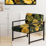 Monstera Magic Tropical Pattern - Upholstered Tropical Accent Chairs