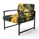 Monstera Magic Tropical Pattern - Upholstered Tropical Accent Chairs