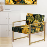 Monstera Magic Tropical Pattern - Upholstered Tropical Accent Chairs
