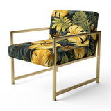 Monstera Magic Tropical Pattern - Upholstered Tropical Accent Chairs