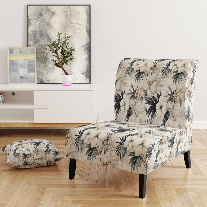 Neutral Zen Tropical Pattern - Tropical Arm Chair