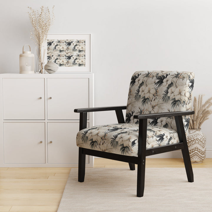 Neutral Zen Tropical Pattern - Tropical Arm Chair