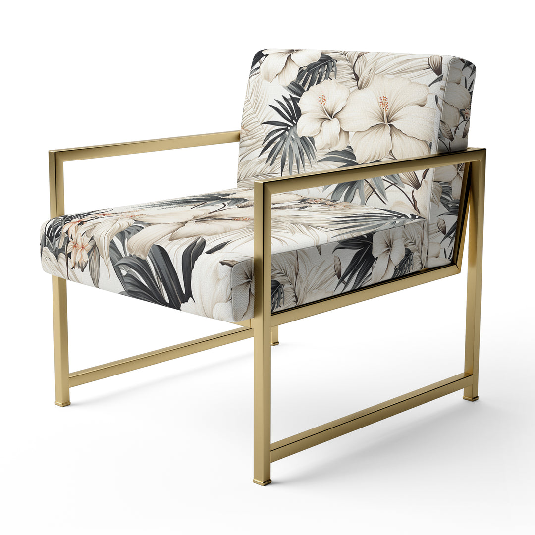 Neutral Zen Tropical Pattern - Tropical Arm Chair