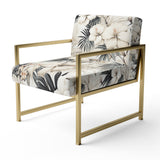 Neutral Zen Tropical Pattern - Tropical Arm Chair
